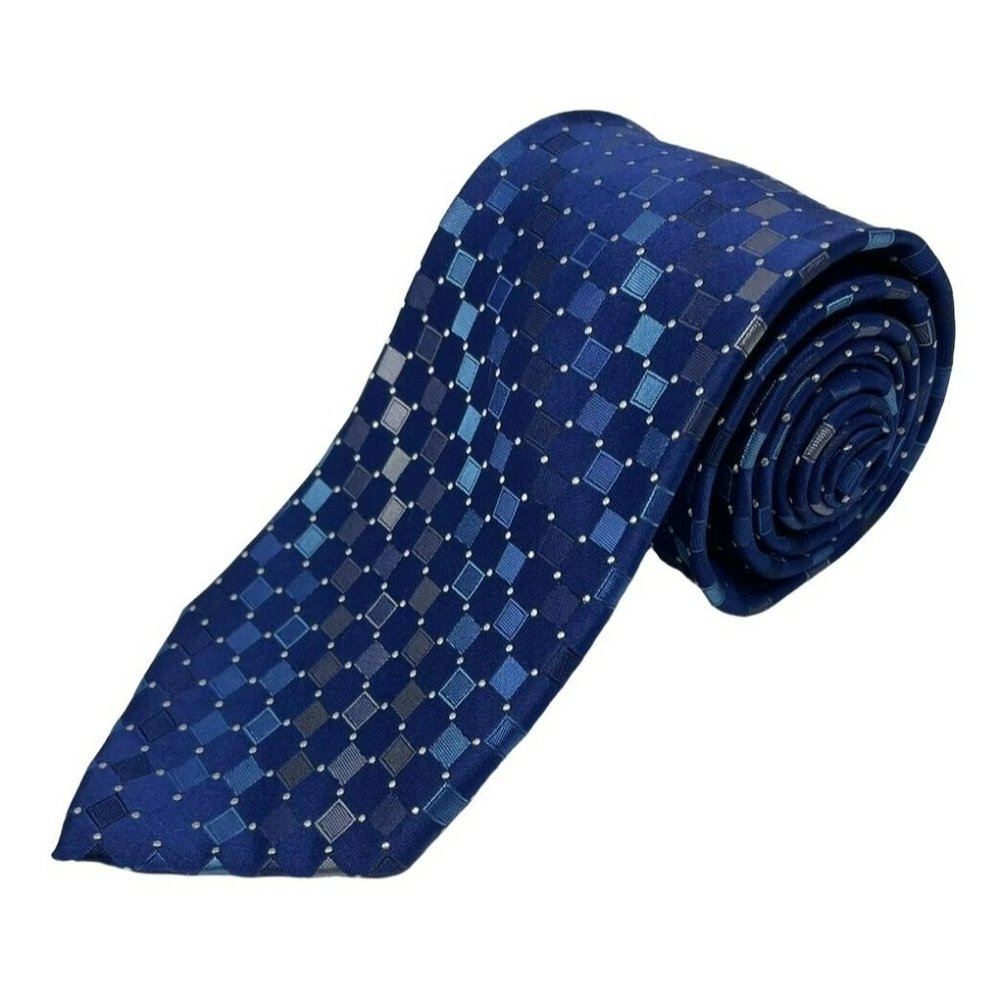 Arrow Silk Geometric Blue Tie NWOT